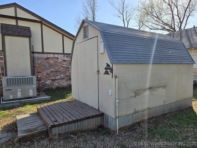 view of shed featuring cooling unit