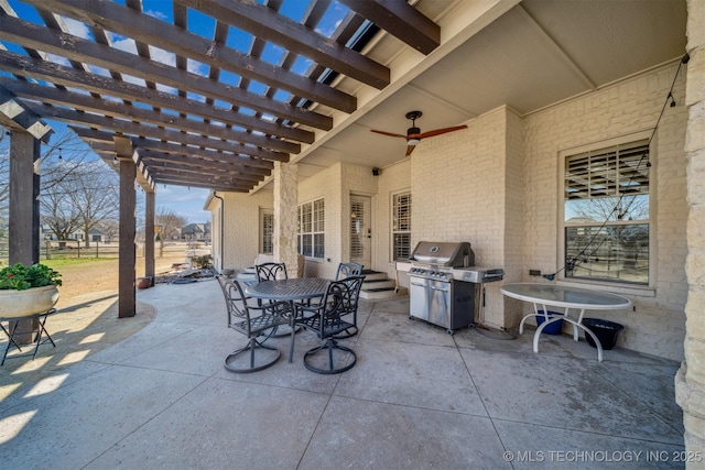 7161 Hackberry Rdg, Owasso, OK 74055 - view of patio with a pergola, outdoor dining space, and grilling area