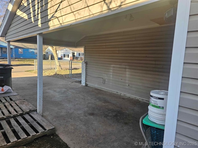 view of patio featuring fence