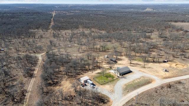 bird's eye view with a rural view