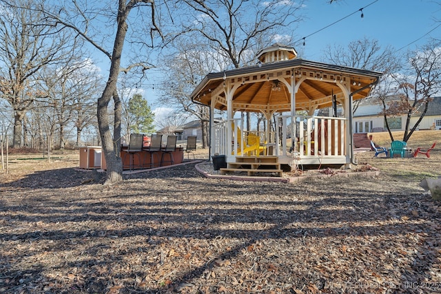 view of yard featuring a gazebo