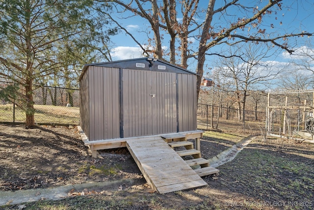 view of shed