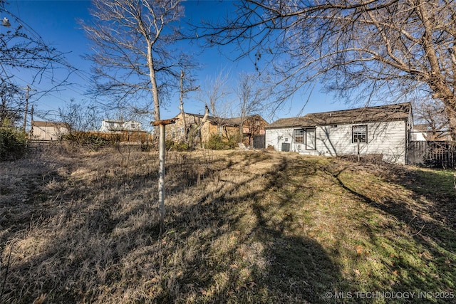 view of yard featuring fence