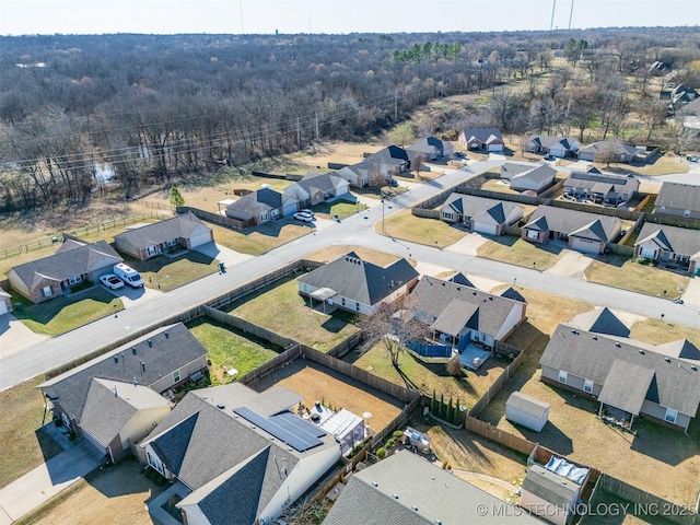 aerial view with a residential view