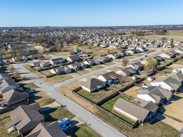 aerial view featuring a residential view