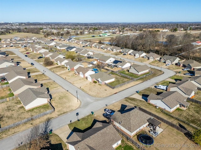 bird's eye view with a residential view