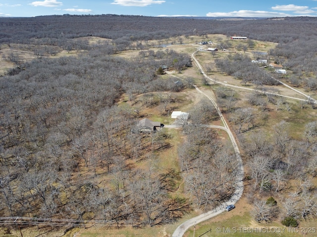 aerial view with a rural view