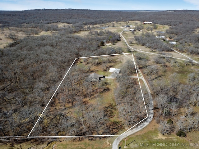 aerial view with a rural view