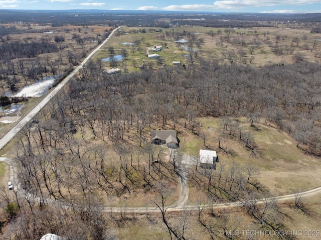 aerial view featuring a rural view