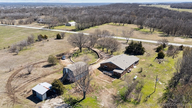 aerial view with a rural view