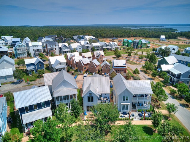 drone / aerial view with a residential view