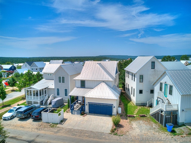 drone / aerial view with a residential view