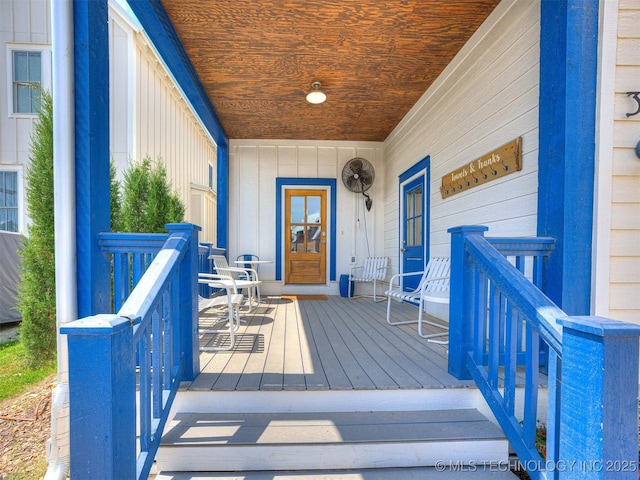 deck with a porch