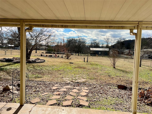 view of yard featuring fence