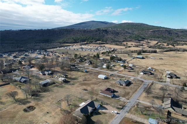 aerial view with a mountain view