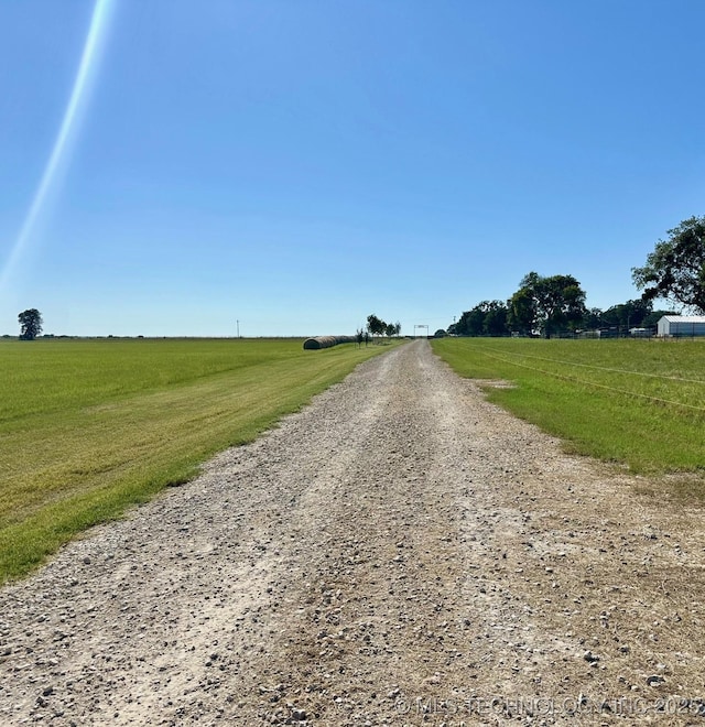 view of road featuring a rural view