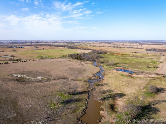 aerial view with a rural view