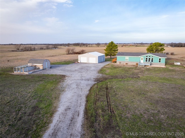 drone / aerial view featuring a rural view