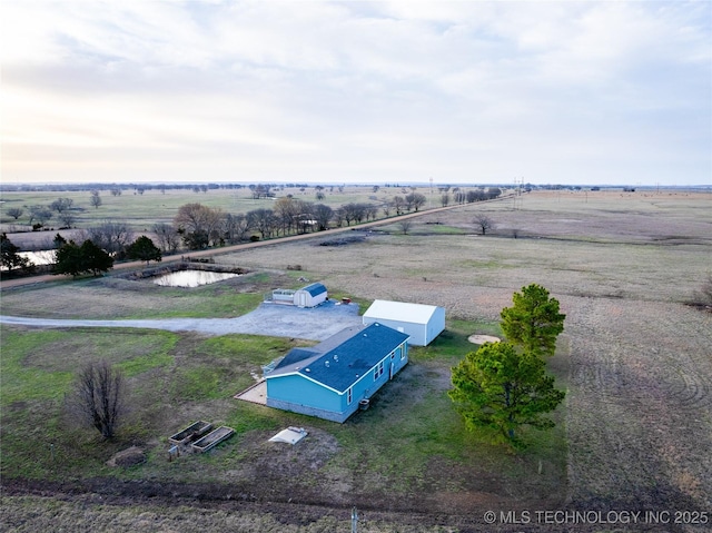 bird's eye view with a rural view