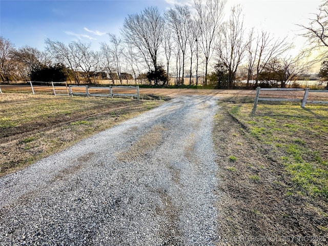 view of street featuring a rural view