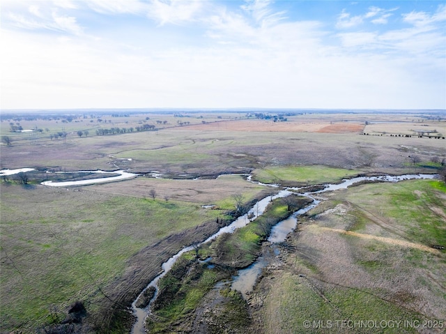 drone / aerial view with a rural view