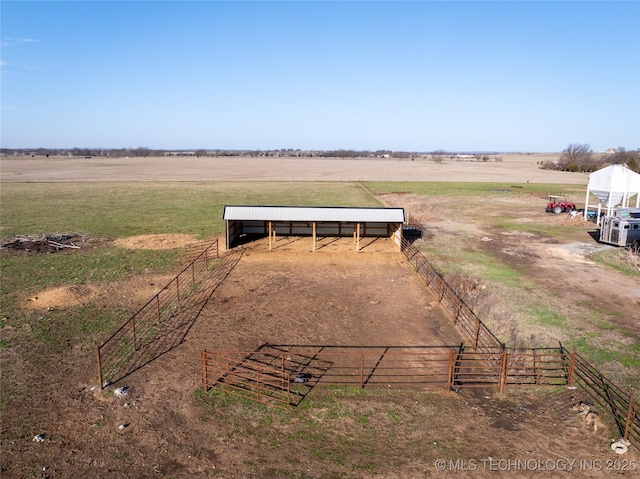 drone / aerial view with a rural view