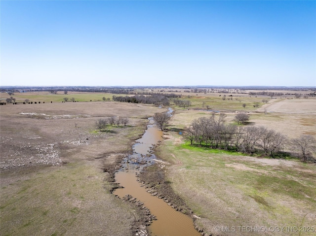 aerial view with a rural view