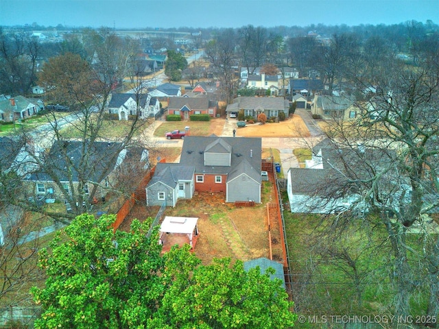 aerial view with a residential view