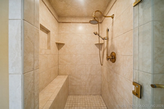 full bathroom featuring a shower stall