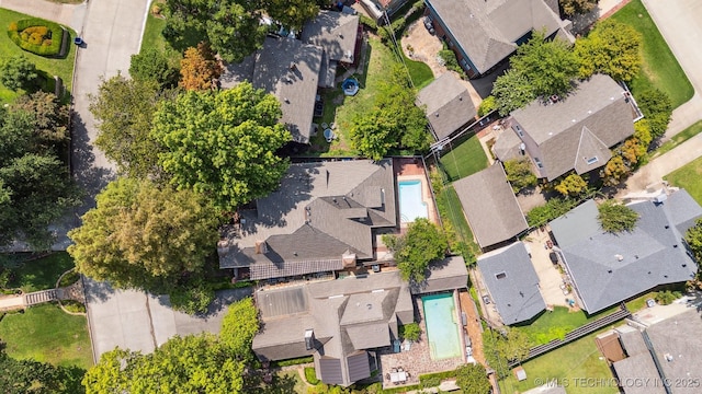 219 E 28th St, Tulsa, OK 74114 - aerial perspective of suburban area with a pool area