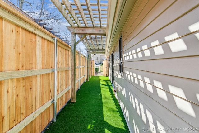 exterior space featuring fence