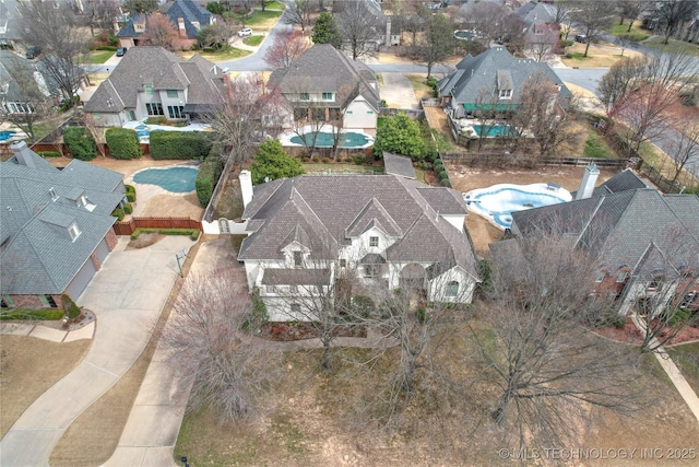 drone / aerial view with a residential view