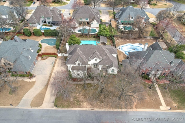 bird's eye view featuring a residential view