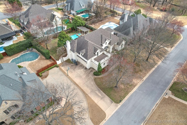 drone / aerial view with a residential view