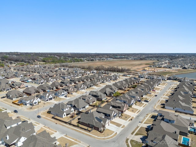 aerial view featuring a residential view