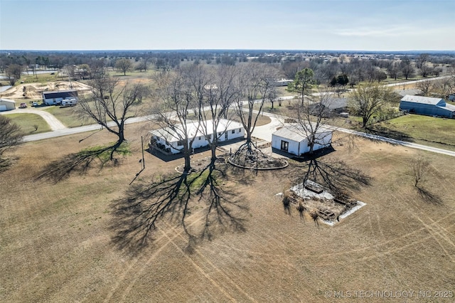 drone / aerial view featuring a rural view