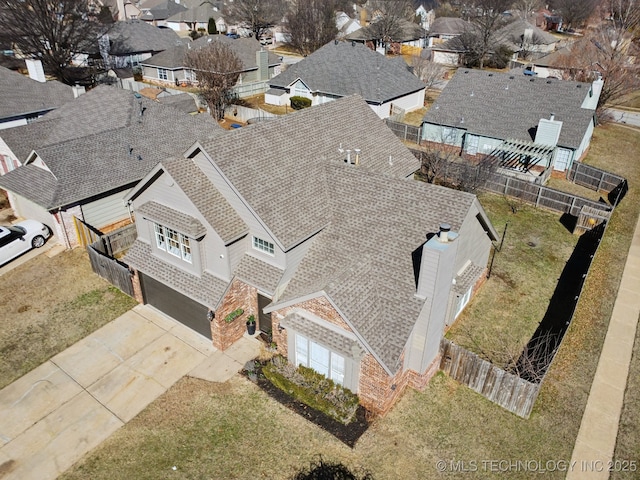 birds eye view of property featuring a residential view