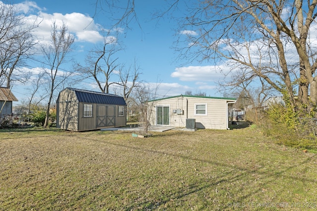 view of shed featuring cooling unit