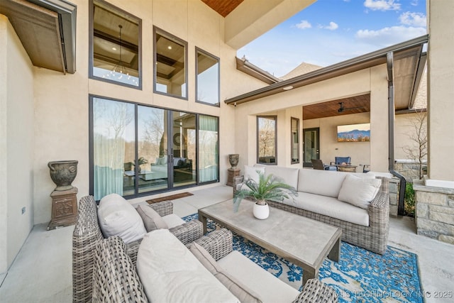 view of patio / terrace with an outdoor hangout area