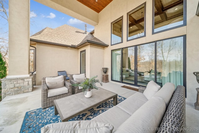 view of patio with an outdoor living space