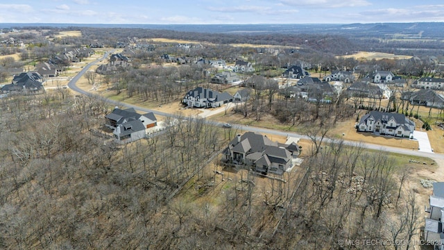 aerial view with a residential view