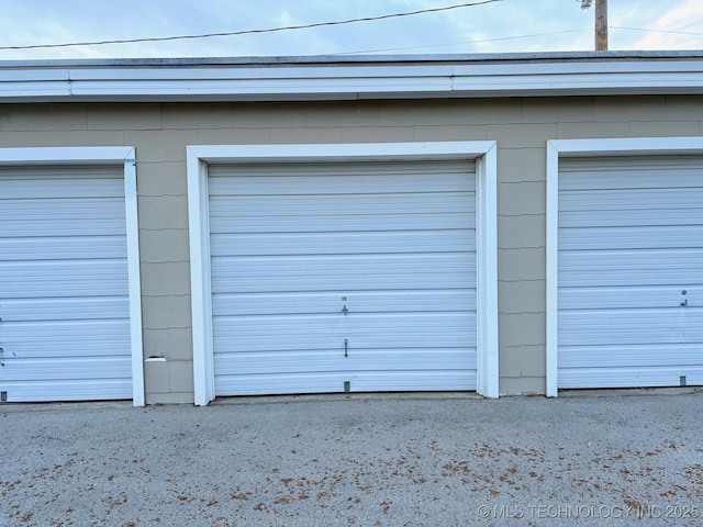 view of garage