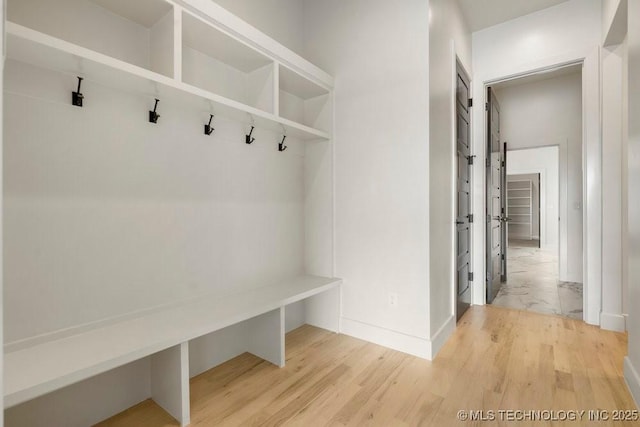 mudroom featuring light wood-style flooring