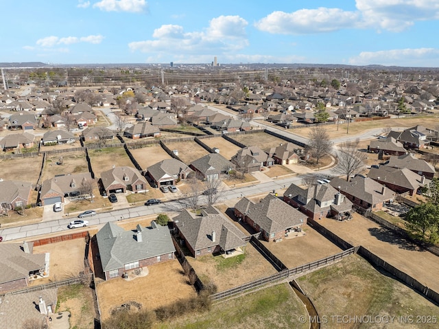 drone / aerial view with a residential view