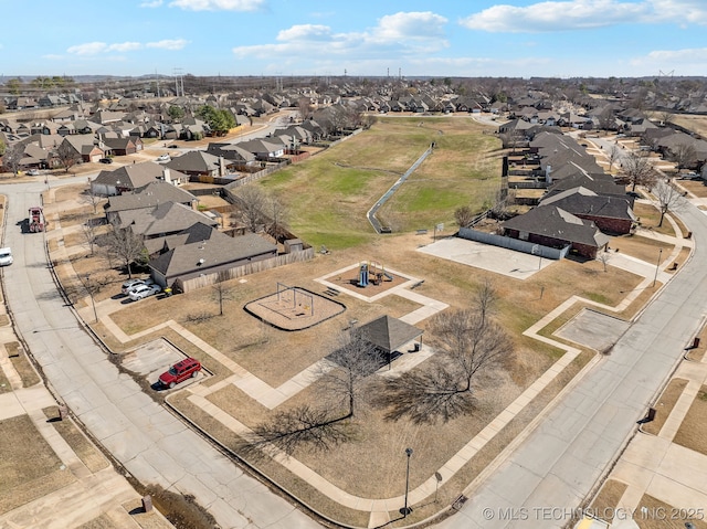 aerial view with a residential view