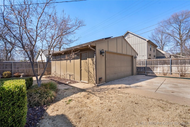 view of outdoor structure featuring fence