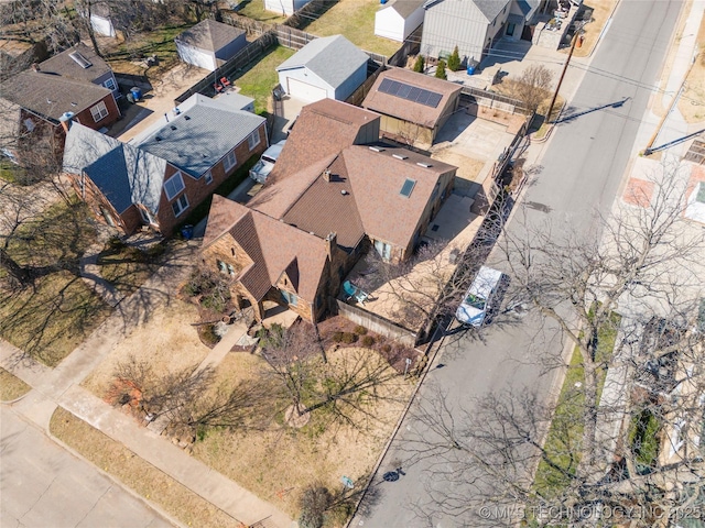 aerial view with a residential view