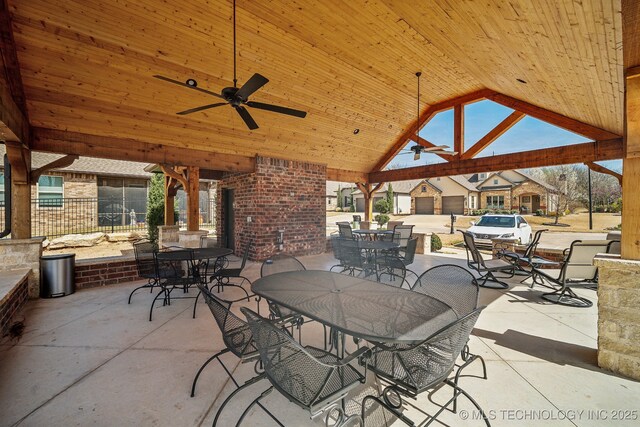 3828 W Orlando St, Broken Arrow, OK 74011 - view of patio with outdoor dining area and ceiling fan
