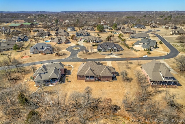 aerial view with a residential view