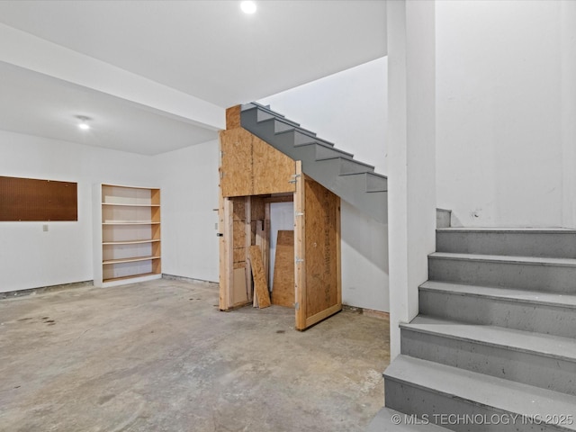 basement with stairs